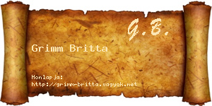 Grimm Britta névjegykártya